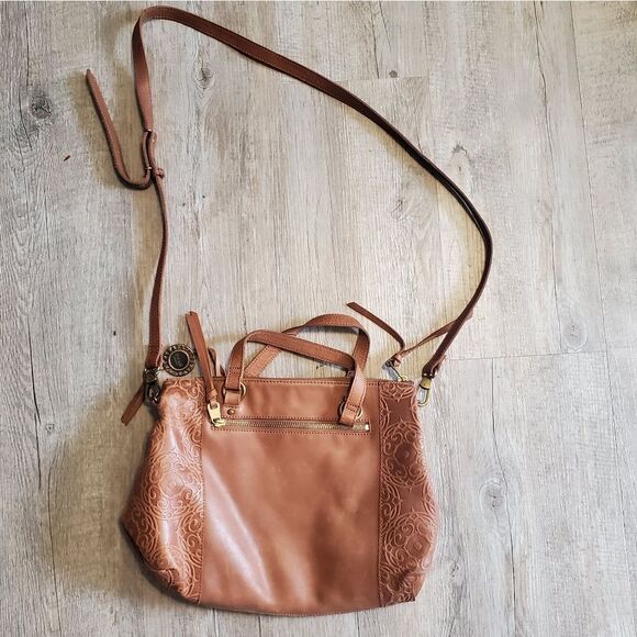 The Sak Leather Satchel Medium Brown Tobacco Hobo Convertible Shoulder Bag | EUC - Picture 2 of 4